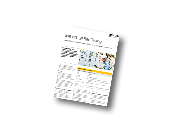 Validate Thermal Performance with Temperature Rise Testing | Fact Sheet