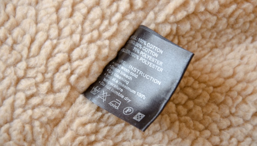 Label inside a woolen jacket. 