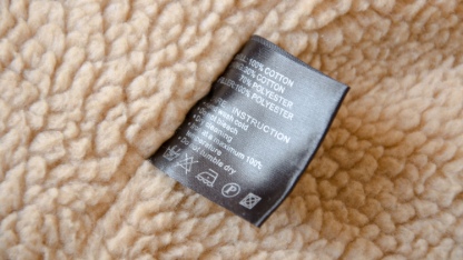 Label inside a woolen jacket.