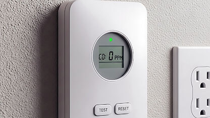 Carbon Monoxide Detector on Wall - Safety and Prevention