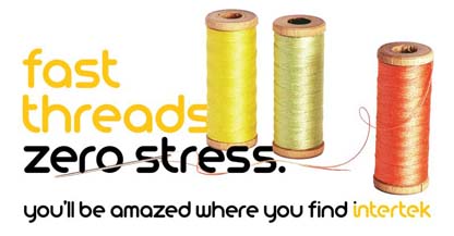 Rolls of colorful sewing thread