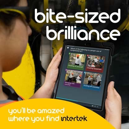 A person viewing training content on a tablet