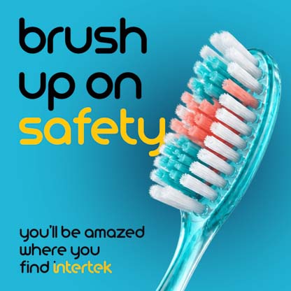 A toothbrush head with multi-colored bristles