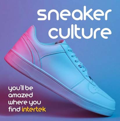 A white sneaker painted with light